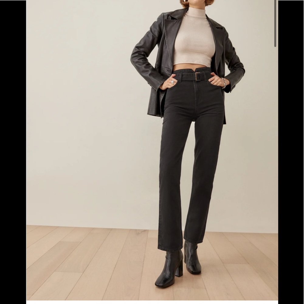 Reformation Cynthia High Waist Belted Jeans